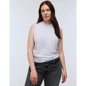 Madewell Top Women S Blue 100% Cashmere Crewneck Sweater Vest Classic NO055 NWT